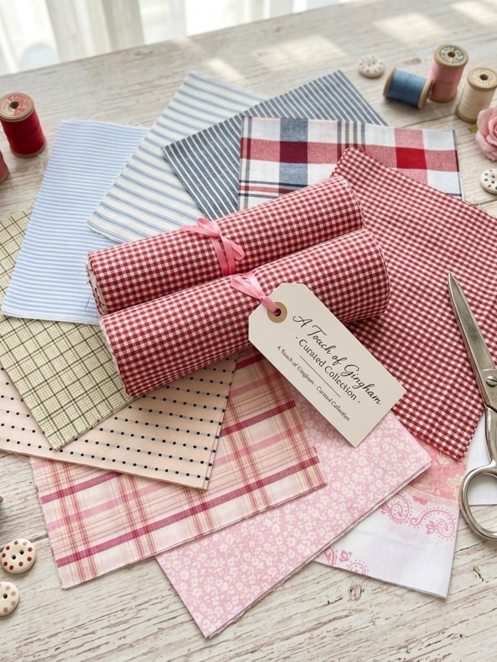 Precut Picnic & Petals Cotton Fabric layer cake 10” square 42pcs/quilt block